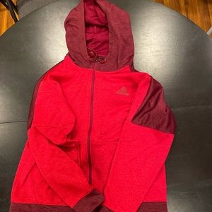 Red Adidas Zip Up Hoodie